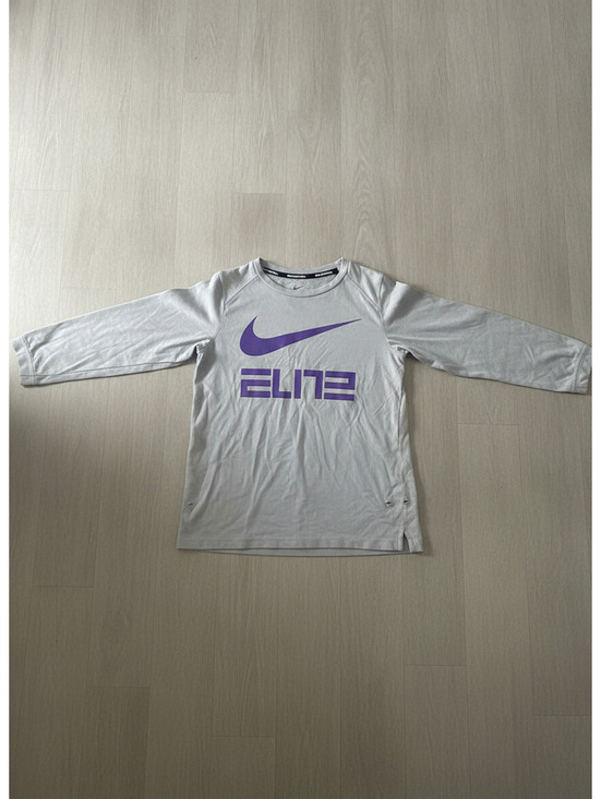 Nike Other - Nike Elite Youth Long Sleeve Shirt Gray Purple Size M Dri-Fit Athletic